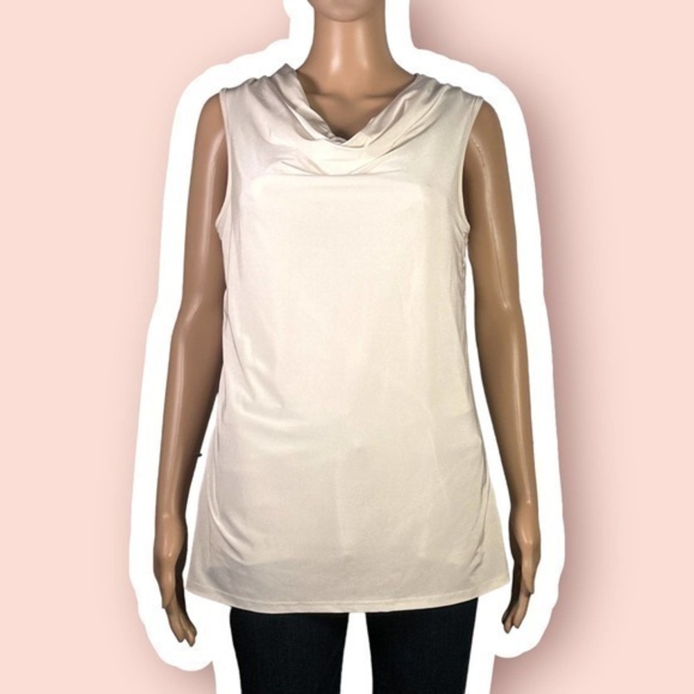 Dana Buchman Pearly White Cowl Neck Sleeveless Top Size Small - "Anita"